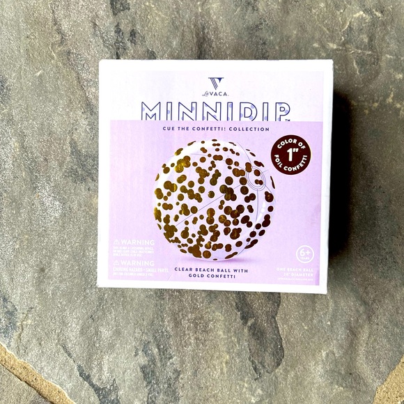 Clear Confetti Beach Ball in Gold - Picture 5 of 5